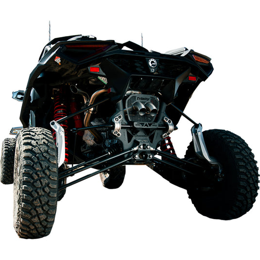 Trinity Racing TR-4187S-SS Stainless Steel Center Exit Full Exhaust System Slip-On Muffler - without Muffler Tip