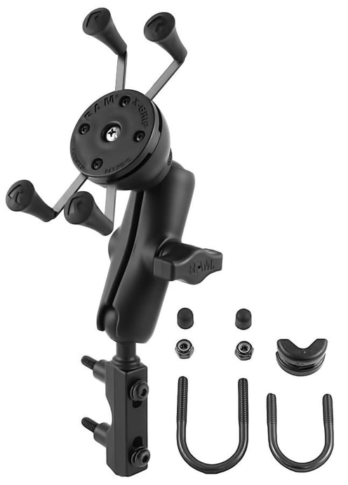 Ram Mounts RAM-B-174-UN7 RAM Combination Brake/Clutch Reservoir U-Bolt Mount with Universal X-Grip Cell/iPhone Holder