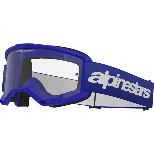 Alpinestars Vision 3 Wordmark Goggles (One Size Fits Most, Blue/Blue / Clear lens)