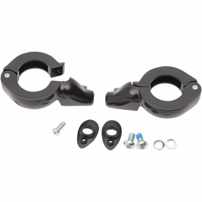 Drag Specialties 2020-1268 Turn Signal Fork Clamps for 39mm Fork Tubes - Black