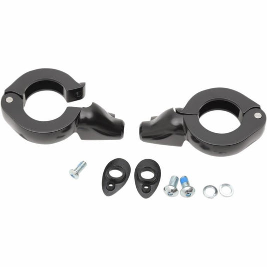 Drag Specialties 2020-1268 Turn Signal Fork Clamps for 39mm Fork Tubes - Black