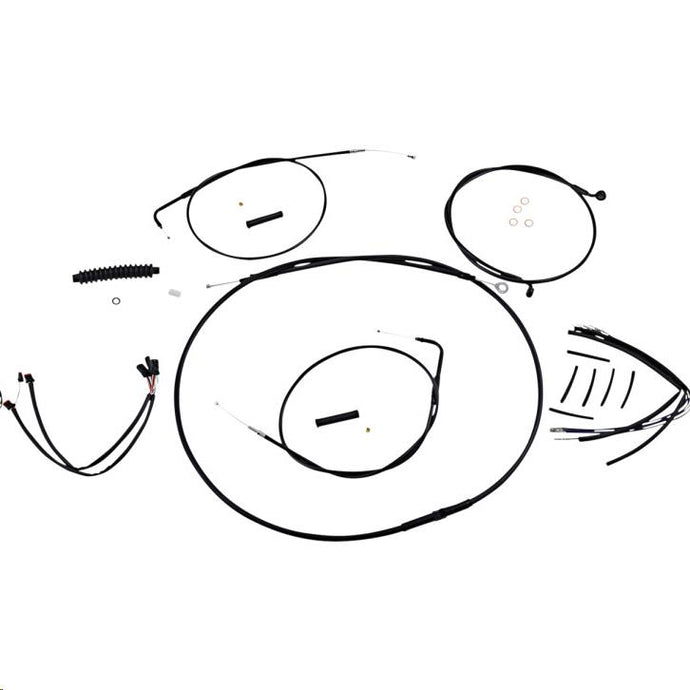 Magnum 486271 Black XR Handlebar Installation Kit with Black Fittings for 12-14in. Ape