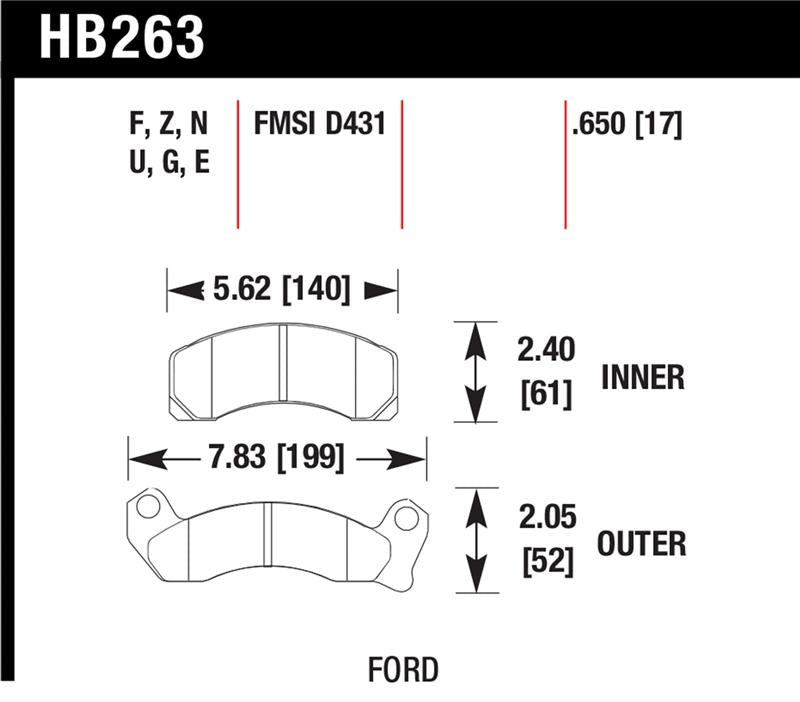 Load image into Gallery viewer, Hawk Performance HB263Z.650 HAWK Ceramic Brake Pad Sets
