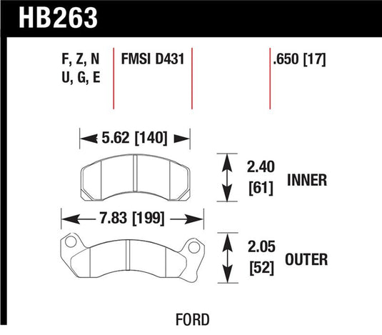 Hawk Performance HB263Z.650 HAWK Ceramic Brake Pad Sets