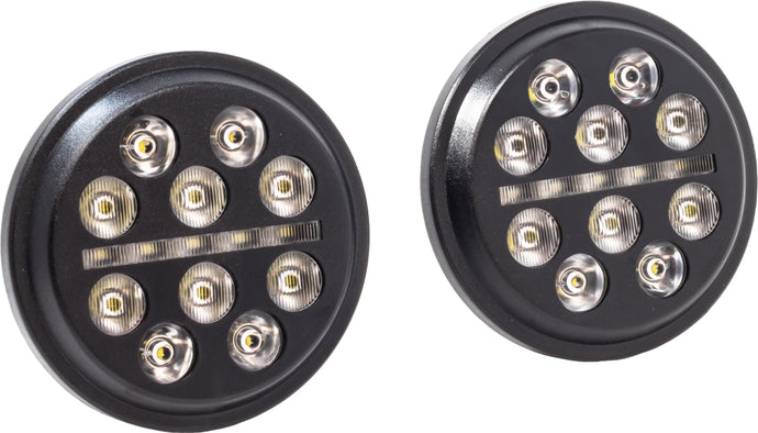Letric Lighting Co. LLC-ILPL-BS 4.5in LED Passing Lamp Buck-Shot Style fon Indian - Black