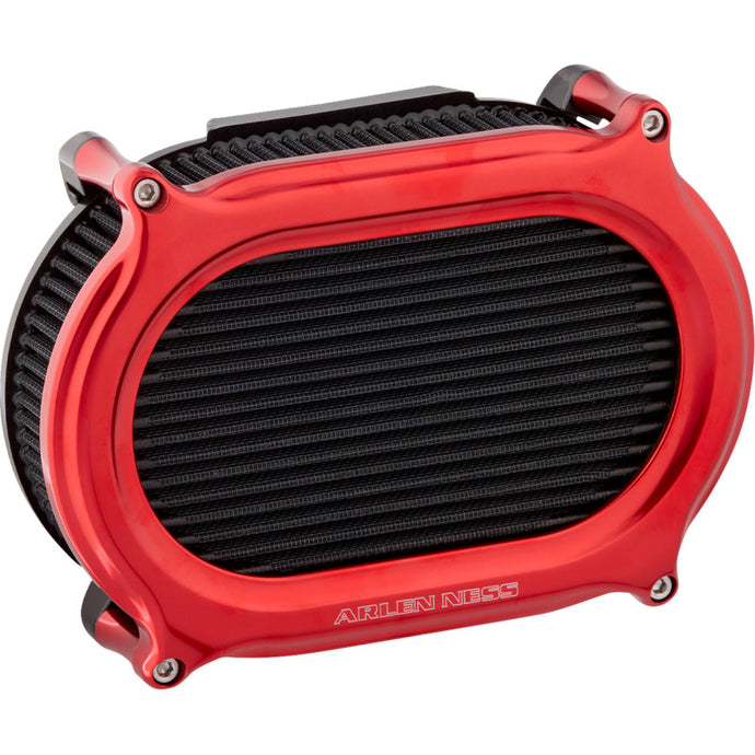 Arlen Ness 600-188 Stage II Oval Performance Air Filter Kit - Red Anodized