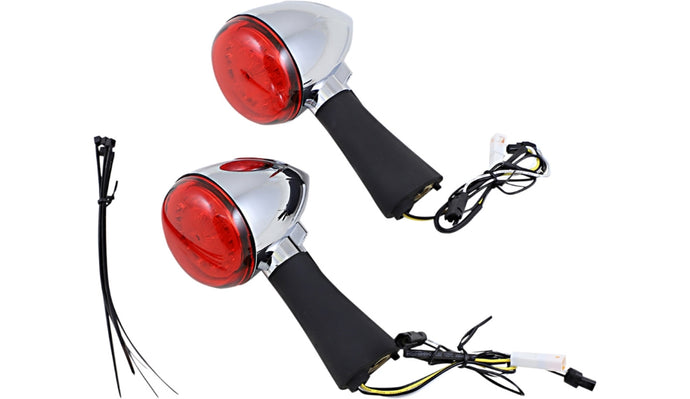 Custom Dynamics PB-SCOUT-RR-CR Probeam Rear LED Turn Signal for Indian - Chrome Finish/Red Lens
