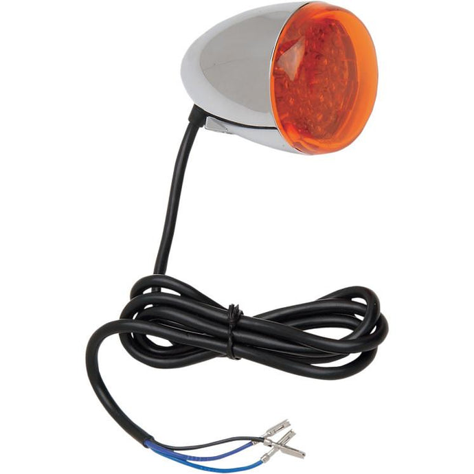 Chris Products 8500A-LED Front Custom Signal Light Assembly - Chrome with Amber LED - Stem mount