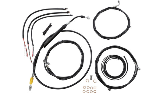 La Choppers LA-8056KT2-19B Complete Handlebar Cable/Brake & Clutch Line/Wire Kit - Black Vinyl