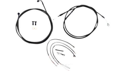 La Choppers LA-8156KT2-13M Complete Handlebar Cable/Brake & Clutch Line/Wire Kit - Midnight Braided