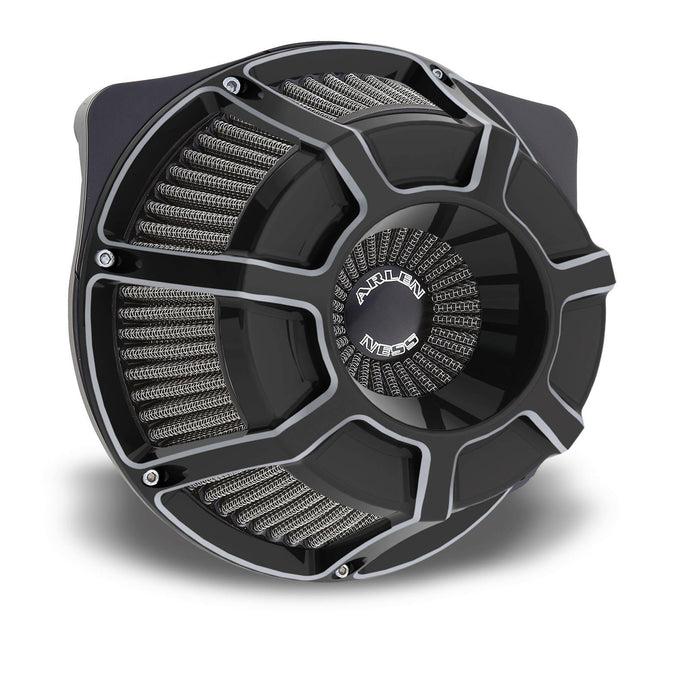 Arlen Ness 18-935 Inverted Series Air Cleaner Kit - Bevelled - Black