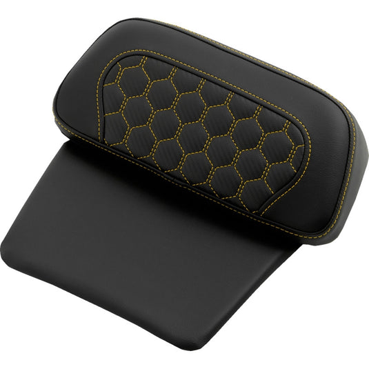 Saddlemen 814-07C-HC-GOL Roadsofa Tour-Pak HC Backrest Pad for Chopped Tour-Pak - Gold Stitching