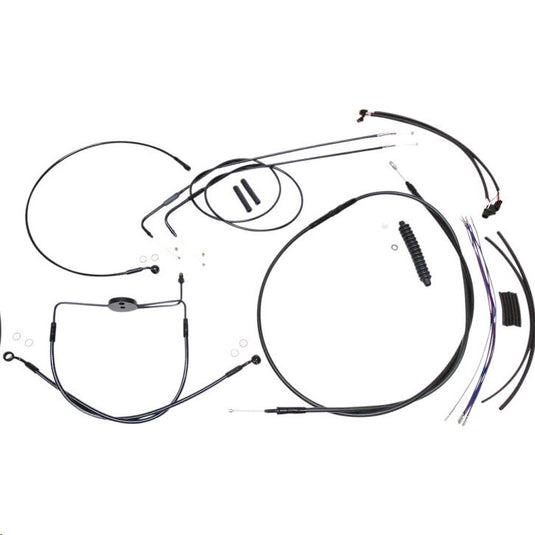 Magnum 486201 Black XR Handlebar Installation Kit with Black Fittings for 12-14in. Ape