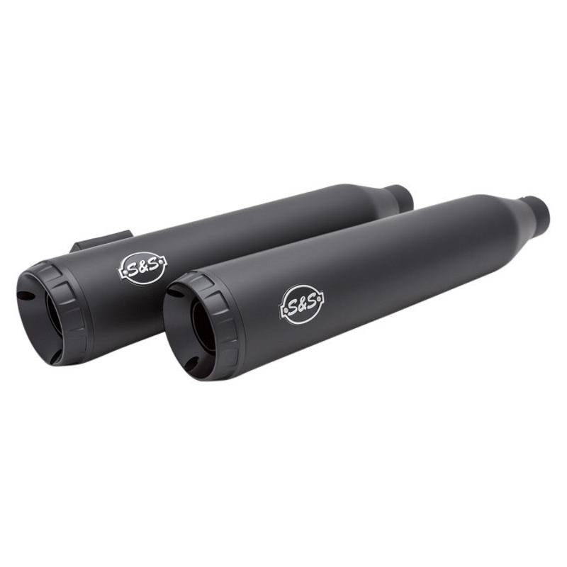 S&S Cycle 550-0725 Grand National Slip-On Mufflers - Black Ceramic