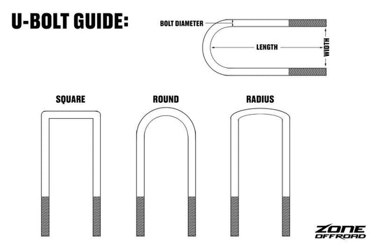 Zone Offroad UBT4049 ZOR U-Bolts