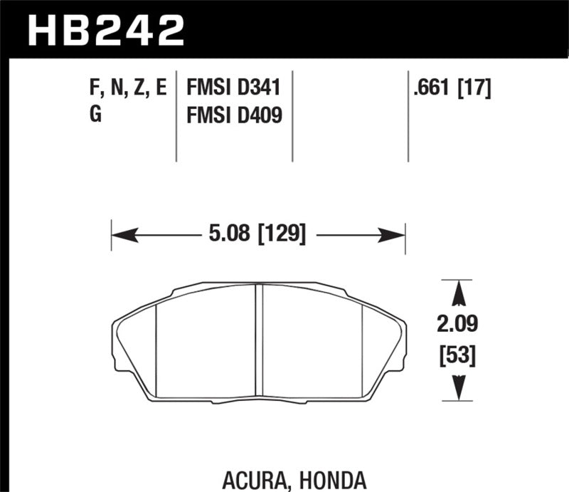 Load image into Gallery viewer, Hawk Performance HB242N.661 HAWK HP+ Brake Pad Sets
