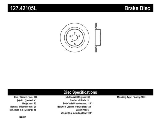 Stoptech 127.42105L ST Slot & Drill Brake Rotors
