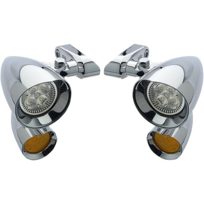 Headwinds FLT900VD0015CAP Vampire Side-Mount Led Spotlights with Turn Signal - Chrome