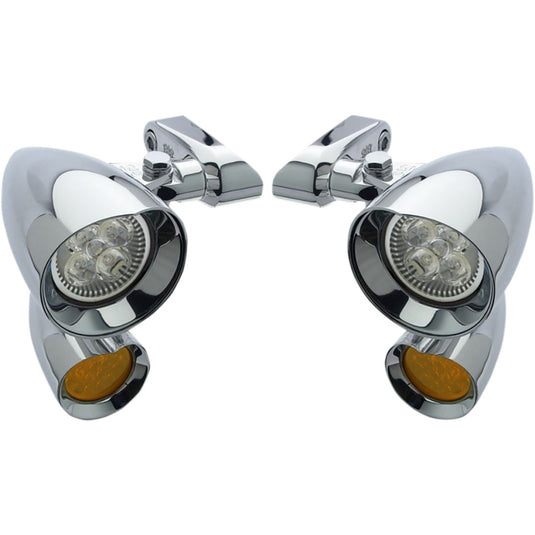 Headwinds FLT900VD0015CAP Vampire Side-Mount Led Spotlights with Turn Signal - Chrome