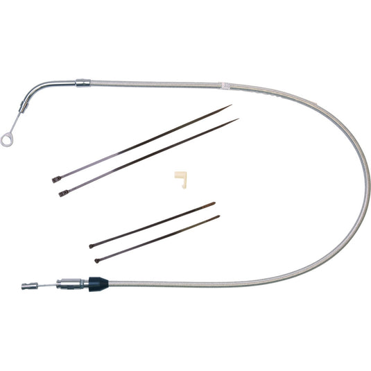 Magnum 5235HE Stock Length Quick Connect Braided Upper Clutch Cables - Polished Stainless - 39in.
