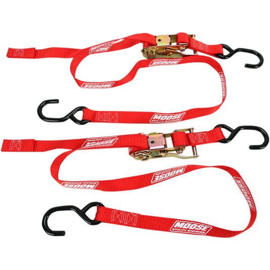 Moose Utility 3920-0298 Heavy-Duty Ratchet Tie-Down - 1in. - Red