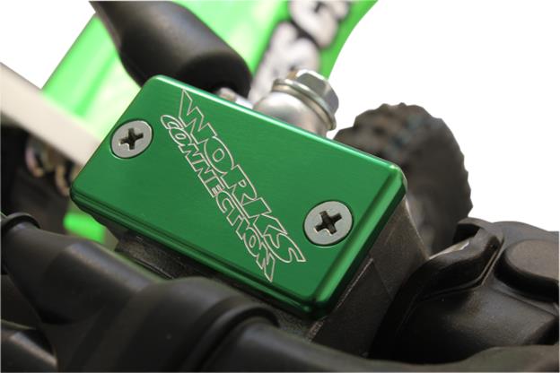 Works Connection 21-128 Anodized Billet Aluminum Front Brake Reservoir Cover - Green