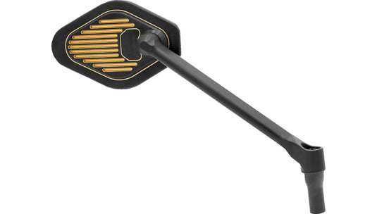 Drag Specialties 0640-1869 Long Stem Adjustable Mirror - Black/Gold - Right