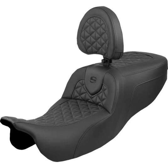 Saddlemen 815-07-210B0 Roadsofa Tri-Gripper Seat with Drivers Backrest