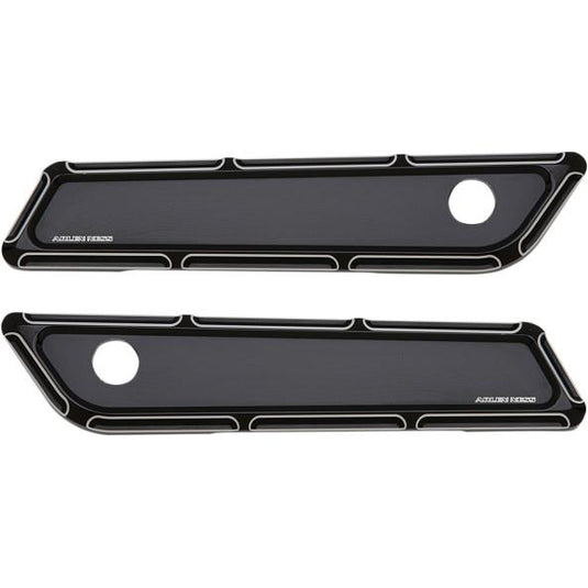Arlen Ness 03-585 Saddlebag Latch Covers - Beveled - Black