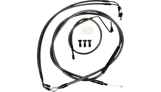 La Choppers LA-8155KT-13M Cable/Brake Line Kit - 12-14in. Ape Hangers - Midnight Braided