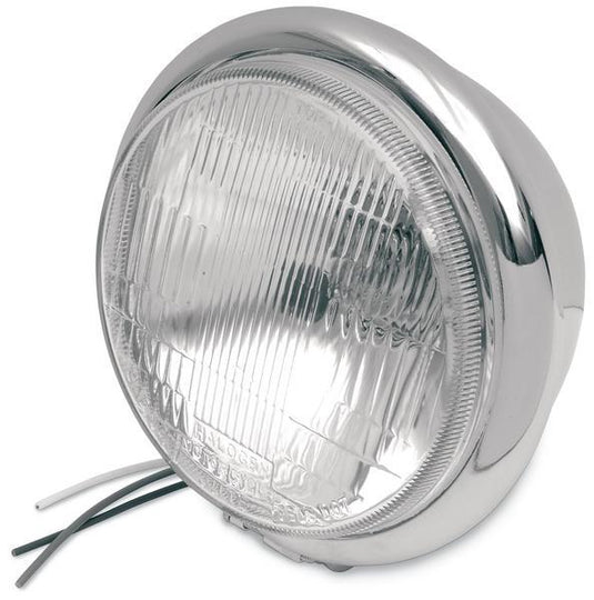 Drag Specialties DS-280035 5 3/4in. Chrome Headlight Assembly - Bottom-Mount with H-4 Bulb