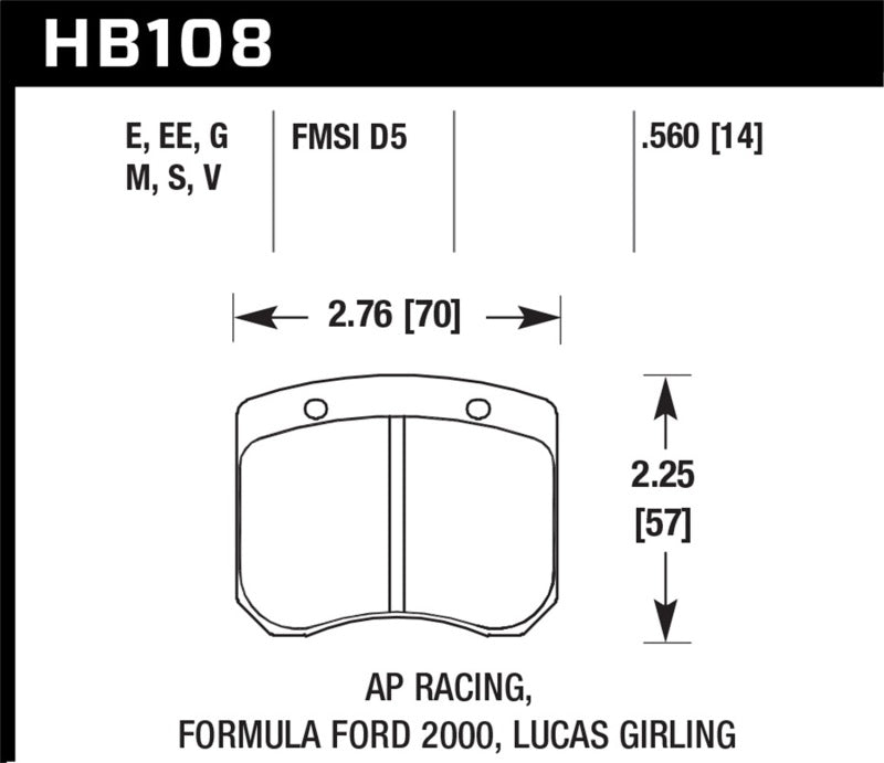 Load image into Gallery viewer, Hawk Performance HB108E.560 HAWK Blue 9012 Brake Pad Sets
