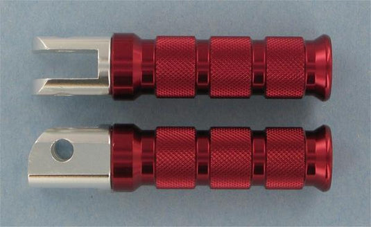 Emgo 50-11322 Round Style Footpegs - Passenger - Red