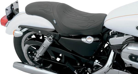 Drag Specialties 0804-0399 Predator Seat - Black Flame Stitch