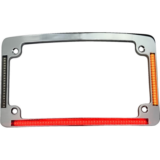 Custom Dynamics TF05-23-C All In One LED License Plate Frame with Amber Turn Signals - Chrome