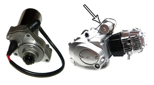 Outside Distributing 07-0100 Starter Motor - Top/Upper Mount - 50-125cc