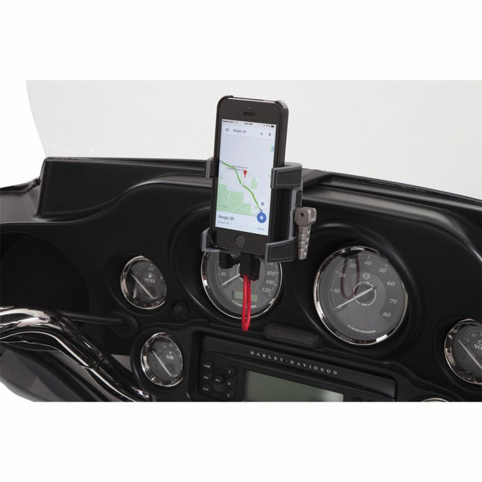 Ciro 50217 Smartphone Holder w/ Charger with Fairing Mount - Black