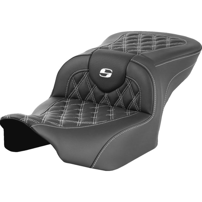 Saddlemen 823-07-18206 Roadsofa LS Seat without Drivers Backrest - White Stitching