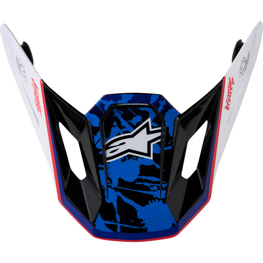 Alpinestars Visor for S-M7 Blaster Helmet - White/Red/Blue