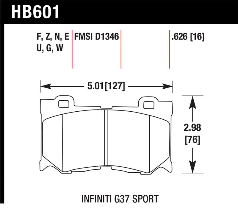 Load image into Gallery viewer, Hawk Performance HB601Z.626 HAWK Ceramic Brake Pad Sets
