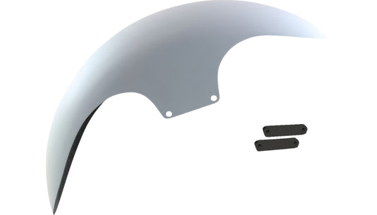 Paul Yaffe Originals PYO:CAFE-19-14L-B-C Super-Lite Cafe Front Fender for OEM Wheel - Black Adapters - 19in.