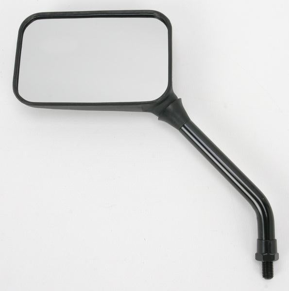 Emgo 20-78217 Universal Rectangluar Mirror - GP Deluxe - Long Stem - Black -  130mm x 85mm - 10mm Thread - Left