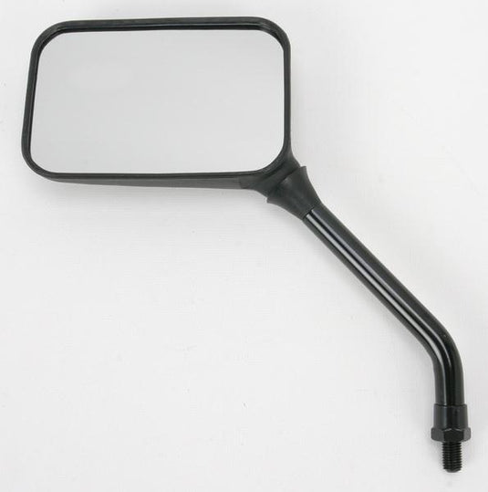 Emgo 20-78217 Universal Rectangluar Mirror - GP Deluxe - Long Stem - Black -  130mm x 85mm - 10mm Thread - Left