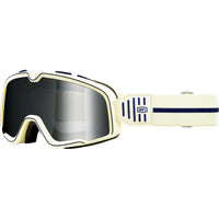 100% Barstow Classic Goggles White/Blue / Silver Mirror Lens White