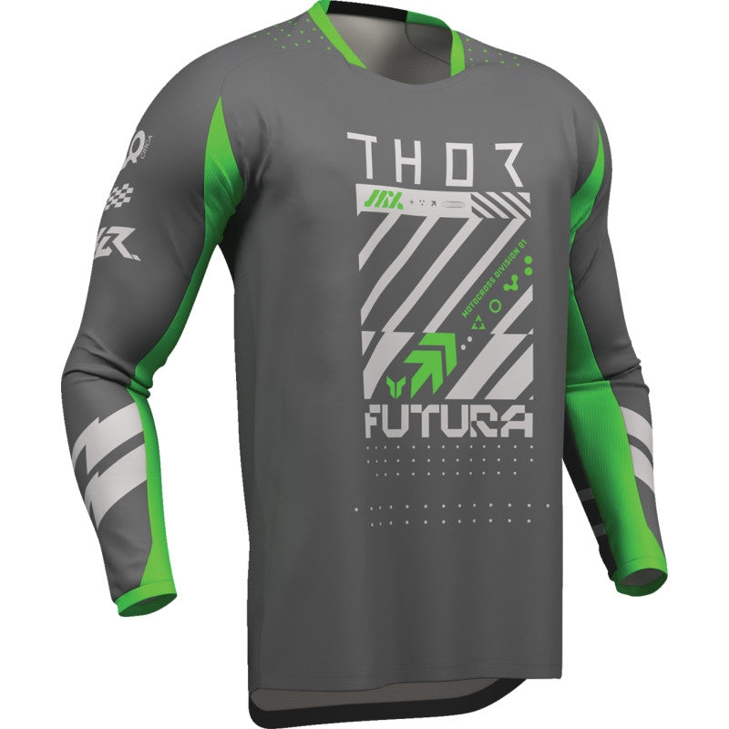 Load image into Gallery viewer, Thor Lauchmode Futura Jersey (Medium, Charcoal/Green)
