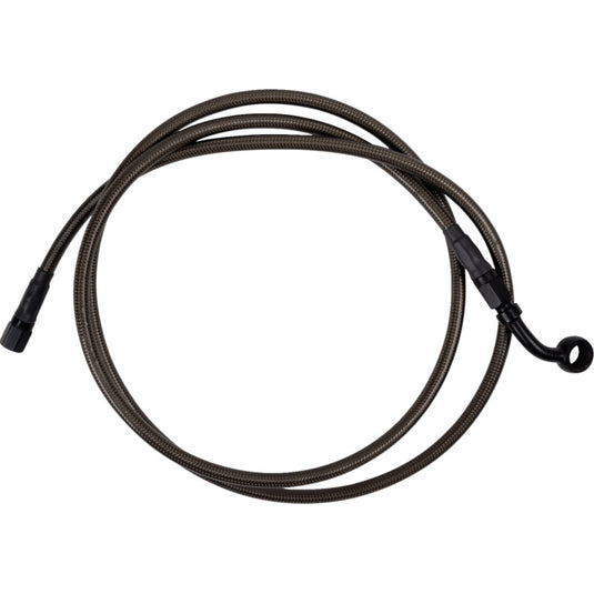 Barnett 25430511346 ABS Upper Front Brake Line - +6in. - Carbon Coat with Black Fittings