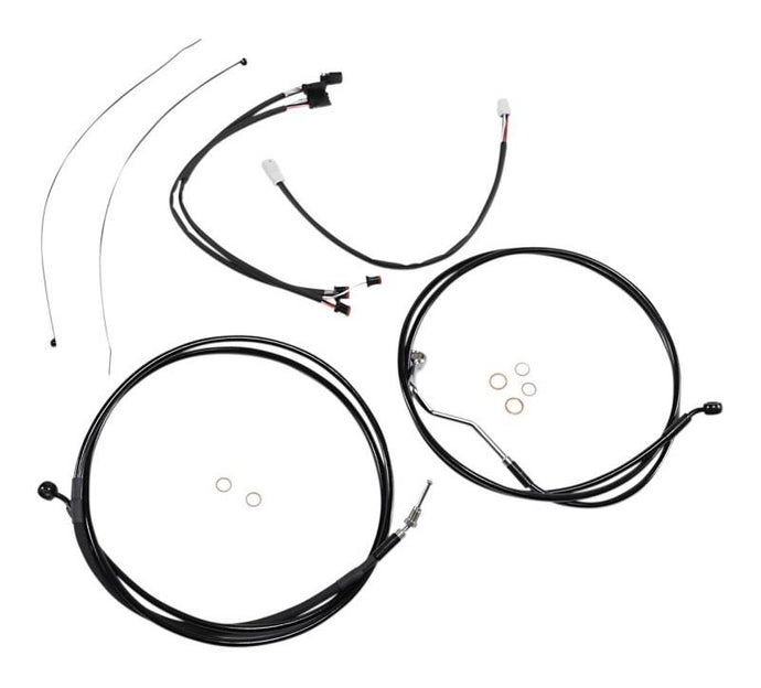 Magnum 486882 Black Vinyl XR Handlebar Installation Kit with Black Fittings for 15-17in. Ape