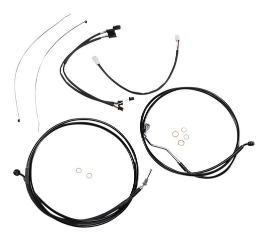 Magnum 486882 Black Vinyl XR Handlebar Installation Kit with Black Fittings for 15-17in. Ape