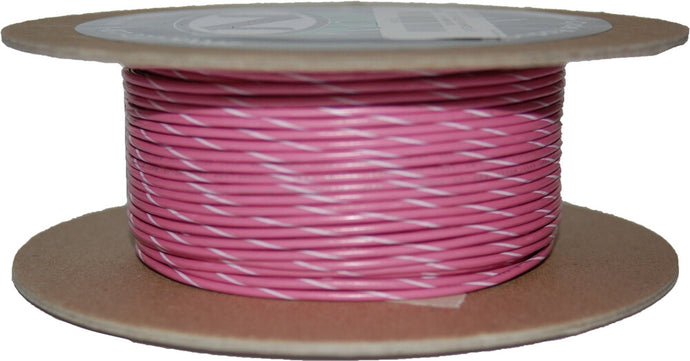 Namz NWR-109-100-20 100-Foot OEM Color Wire Spool - 20 Gauge - Pink/White Stripe