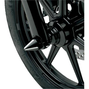 La Choppers LA-7813-00B Axle Caps - Black Machined Spike